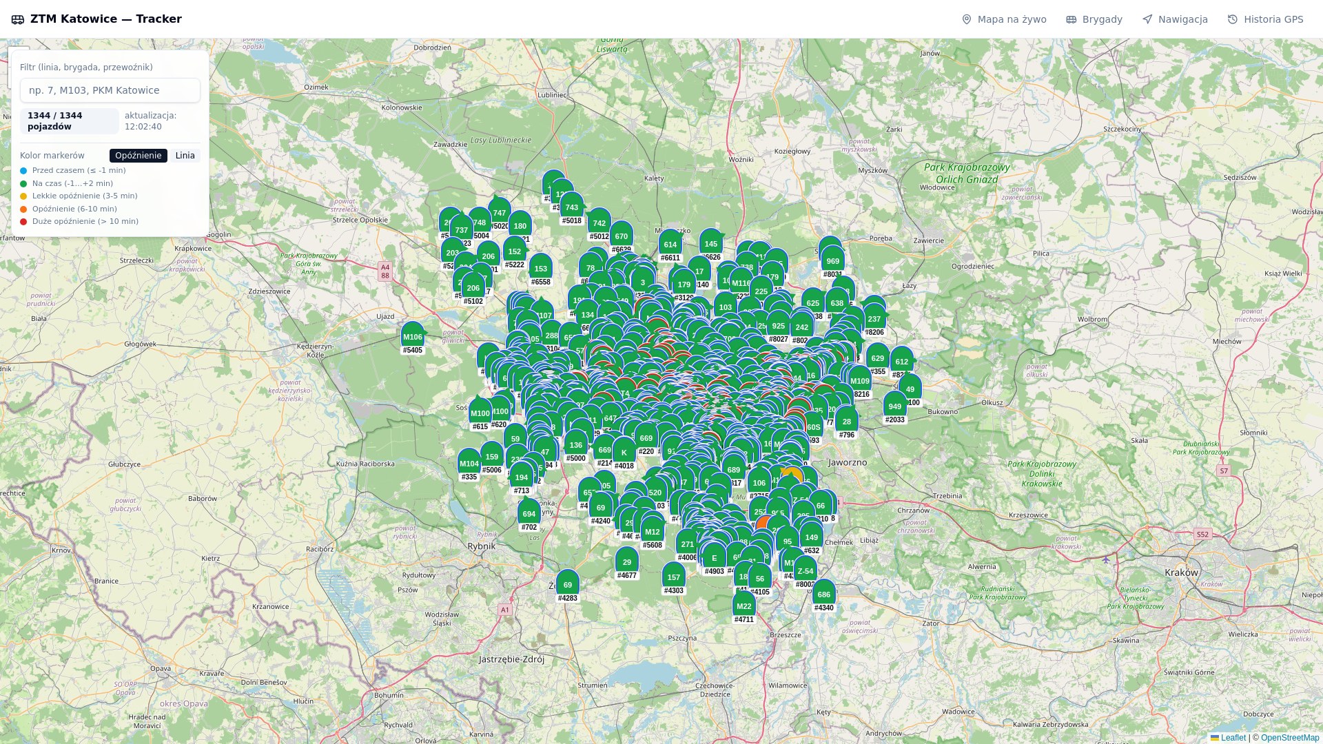 ZTM Katowice — Live Tracker